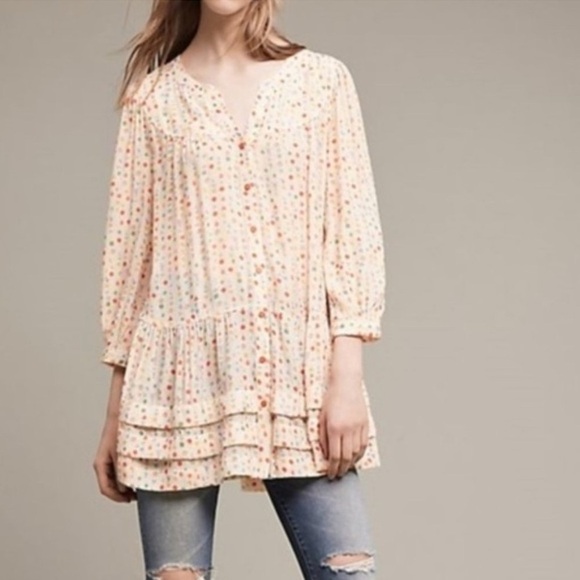 Anthropologie Maeve Paccia Tiered Tunic Small - Picture 1 of 7